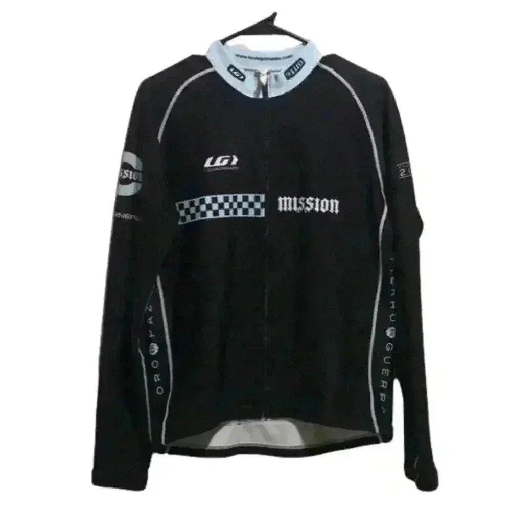 Louis Garneau LG Mission Cycling Jacket Mens Black Full Zip Long Sleeve SIZE